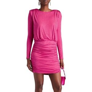 Veronica Beard Dress Womens Small Pink Jessel Crystal Rhinestone Ruched Mini